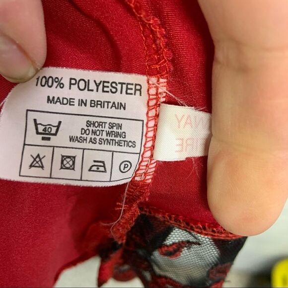 Vintage Repose Red Pajama Set Size L X18 - Picture 4 of 7